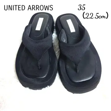 유나이티드 애로우즈 통굽 쪼리 샌들 블랙 22.5cm