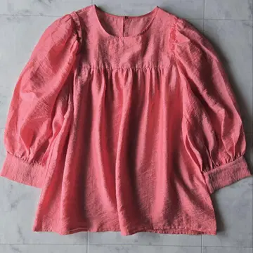 러브티크 모자 꽁지 24SS 시어 볼륨 슬리브 블라우스 핑크