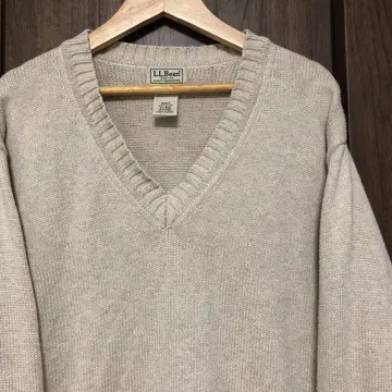 00s L.L.Bean V넥 코튼 니트 M 베이지
