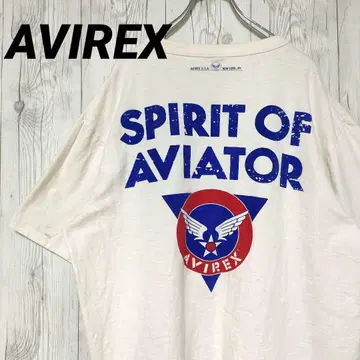 아비렉스 AVIREX 티셔츠 양면 프린트 밀리터리 화이트 2XL