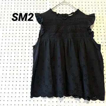 새상품급 사만사 모스모스 SM2 프릴 소매 슬리브리스 상의 레이스