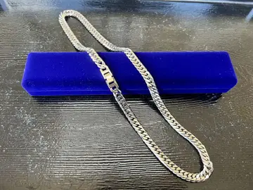 순 티타늄 6면 더블 키헤이 목걸이 60cm 새상품 플라티나와 같은 광택