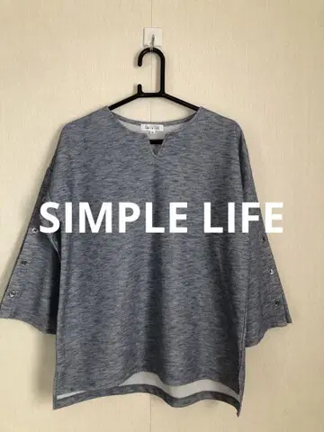 SIMPLE LIFE V넥 M 사이즈 상의 7부 소매 버튼