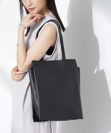 나노 유니버스 세로형 토트백 심플 블랙 합성피