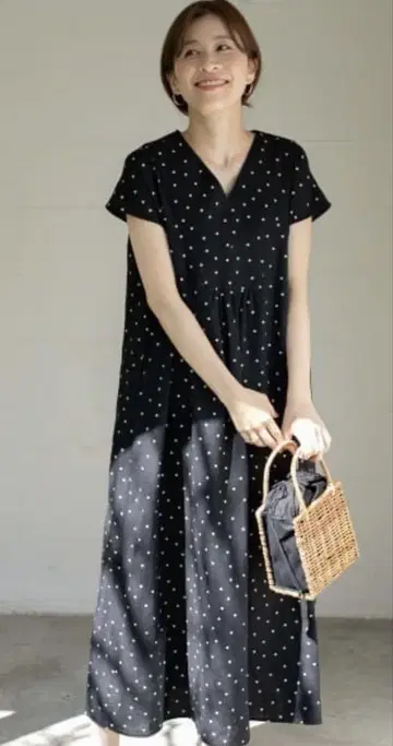 도어즈 린넨 레이온 도트 원피스