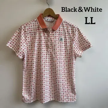 Black&White 패턴 프린트 피케 셔츠 LL 사이즈 오렌지