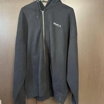 RVCA 블랙 풀 집업 후드티 LIGI