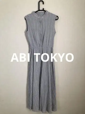 ABITOKYO 슬리브리스 롱 원피스 프릴 허리 개더링