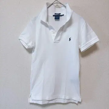 Ralph Lauren 화이트 피케 셔츠 반팔 스키니 폴로 XS