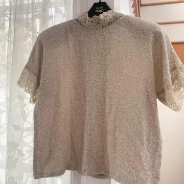 수입 로사 레이스 실크 반팔 상의