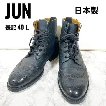 JUN MEN 준맨 윙팁 부츠 네이비 새상품급 40