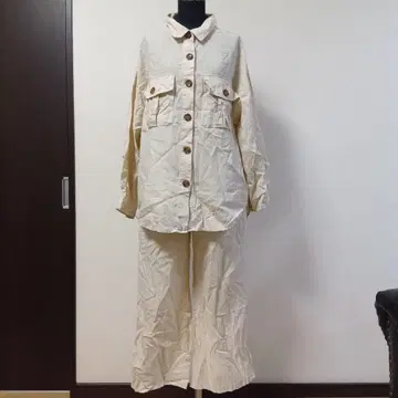 베이지 린넨 셋업