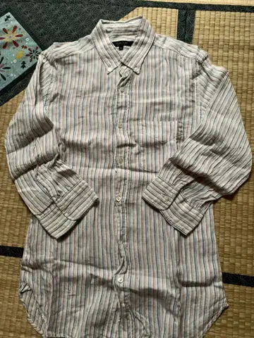 UNITED ARROWS 7부 소매 스트라이프 셔츠