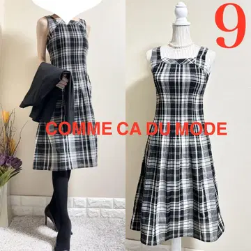 꼼사데모드 COMME CA DU MODE 체크 원피스 9 화이트 블랙