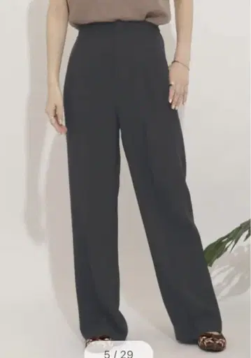 센스 오브 플레이스 린넨 라이크 와이드 팬츠 블랙