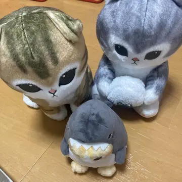 모프 샌드 봉제 인형 3종 세트 상어 고양이 새우 고양이 오니기리