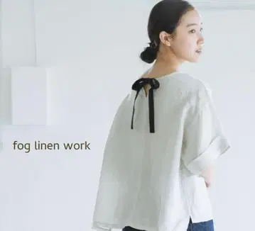 북유럽 생활용품점 fog linen work 린넨 리본 블라우스