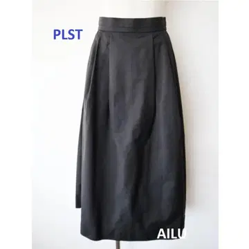 PLST 볼륨 턱 플레어 스커트 M 사이즈 블랙 55348