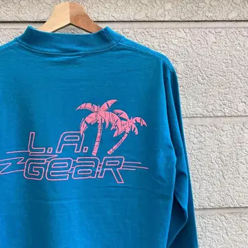 80s 90s USA 구제 의류 스카이블루 긴팔 티셔츠 올드 서핑 빈티지