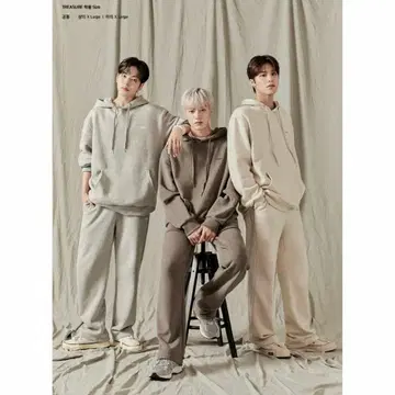TREASURE FCMM 재혁 착용 후드티 M 맨투맨 그레이