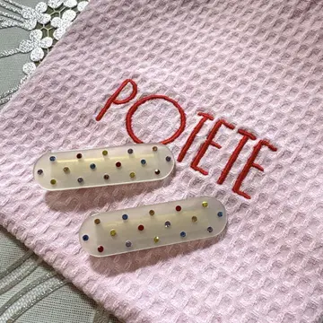 potete 포테테 큐빅 헤어핀 화이트 복조리 포함