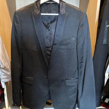 D&G 슬림 블랙 도트 자켓