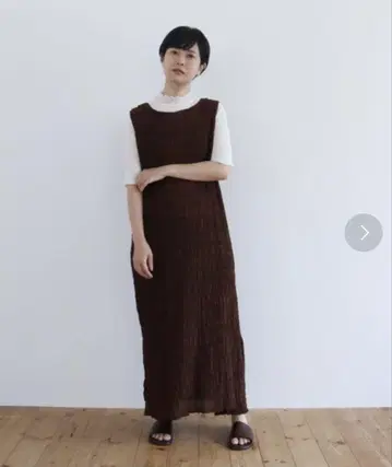 yuni 큐프라 나일론 셔링 원피스