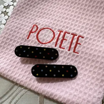 potete 포테테 큐빅 헤어핀 블랙 복조리 포함