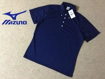 미즈노 버튼 다운 반팔 폴로 셔츠 무지 네이비 흡한속건 대회 mizuno
