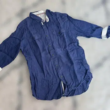 THE SHOP TK 네이비 여성용 상의 린넨 셔츠 M 사이즈