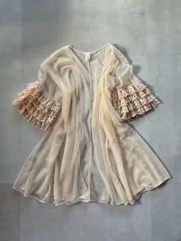 앤티크 빈티지 70년대 멕시코 겉옷 넉넉한 셔츠 레이스