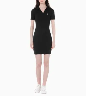 Calvin Klein 캘빈클라인 진 폴로 원피스 XS 블랙