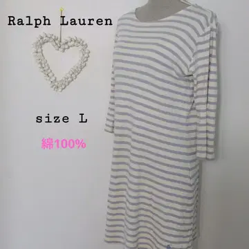 컨디션 최상 Ralph Lauren 티셔츠 원피스 7부 소매 보더 L