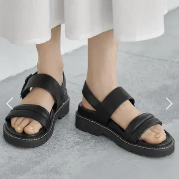 스타일 델리 스티치 밑창 풋 베드 샌들 블랙 M 사이즈 미사용 새상품