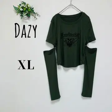 Dazy 데이지 여성용 (XL) 리브 컷 티셔츠