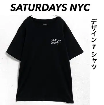 새상품급 SATURDAYS NYC / 디자인 티셔츠 / 블랙 검정