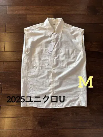 2025 유니클로 U 롱 셔츠 슬리브리스 내추럴 M