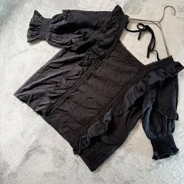 Heather 블라우스 블랙 프리 사이즈
