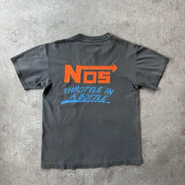 90s Hanes NOS 기업 티셔츠 USA제 흑먹색 M 양면 프린트