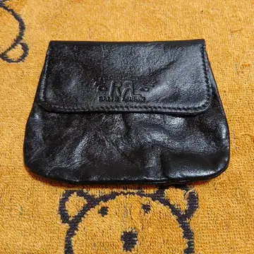 RRL 블랙 가죽 코인 케이스