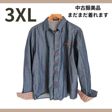 남성용 상의 블루 산뜻한 셔츠 체크 무늬 궁합이 좋은 새상품급
