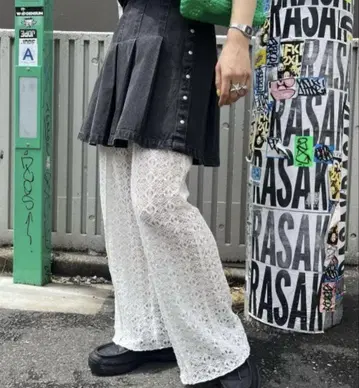 레이스 와이드 팬츠 택 포함