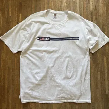 USA 프린트 화이트 티셔츠 2XL