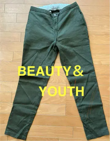BEAUTY&YOUTH 마 혼방 팬츠 올리브 L 사이즈