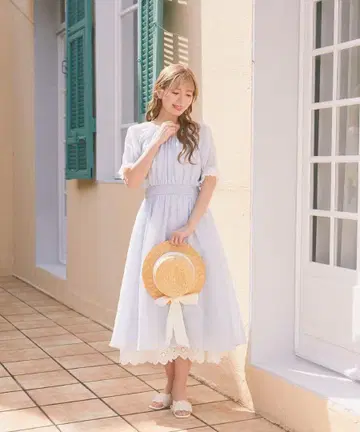 허리 셔링 와셔 원피스