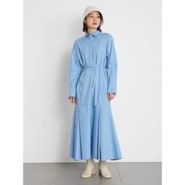 LilyBrown 릴리 브라운 볼륨 셔츠 원피스 블루