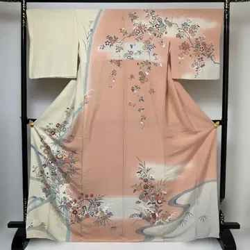 No.2584 순수 실크 꽃과 물결 무늬 호몬기 새상품급