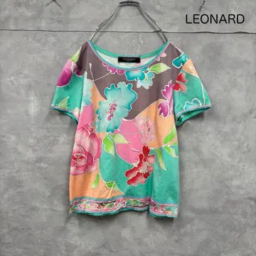 LEONARD 레오나르 일본제 꽃무늬 반팔 티셔츠 Tee N1068