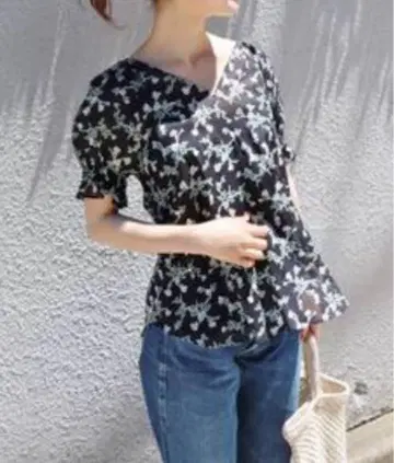 LIBERTY 큐프라 보일 셔링 블라우스 IENA