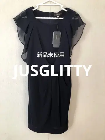 JUSGLITTY 미사용 네이비 플레어 슬리브 원피스 사이즈 2